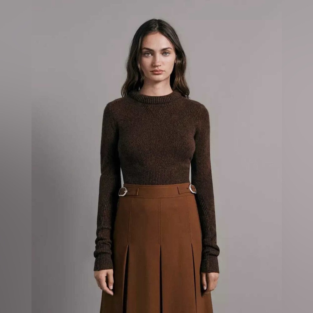 Rag & Bone brown Pierce Slim Crew cashmere Sweater - Picture 1 of 12